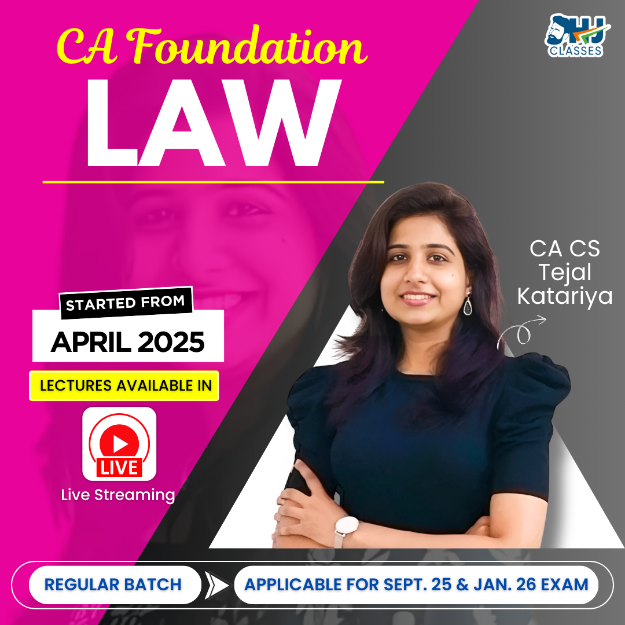 Picture of CA Foundation Law Regular Live Batch By CA Tejal Katariya
