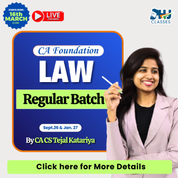 Picture of CA Foundation LAW Regular New Batch by CA CS Tejal Katariya (Starts 16th March)