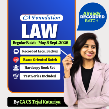 Picture of CA Foundation LAW Regular Batch for May & Sept. 2026 by CA CS Tejal Katariya
