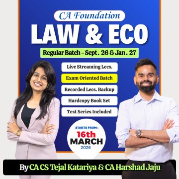 Picture of CA Foundation Law & Economics  Live + Recorded Combo by CA Harshad Jaju & CA CS Tejal Katariya Starting 16th March